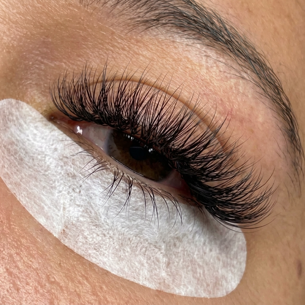Classic eyelash extension set close-up